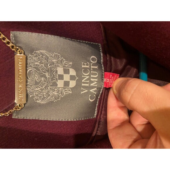 NEW Vince Camuto Double Breasted Wool Blend Coat Women's Size M Deep Purple - Picture 7 of 8